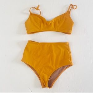 Nu Swim set - Tangerine Stas Small top / Basic High Bottom Xsmall